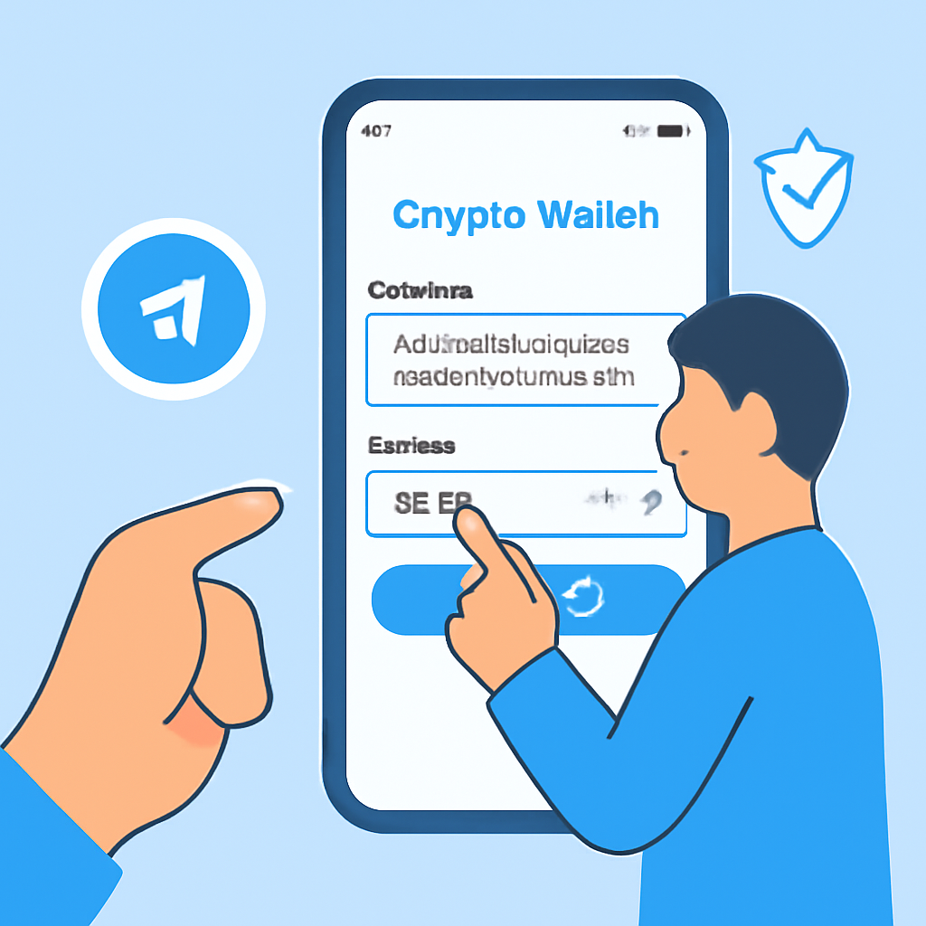 A user entering recipient details in a crypto wallet app, with a focus on accuracy and privacy, Telegram branding elements.
