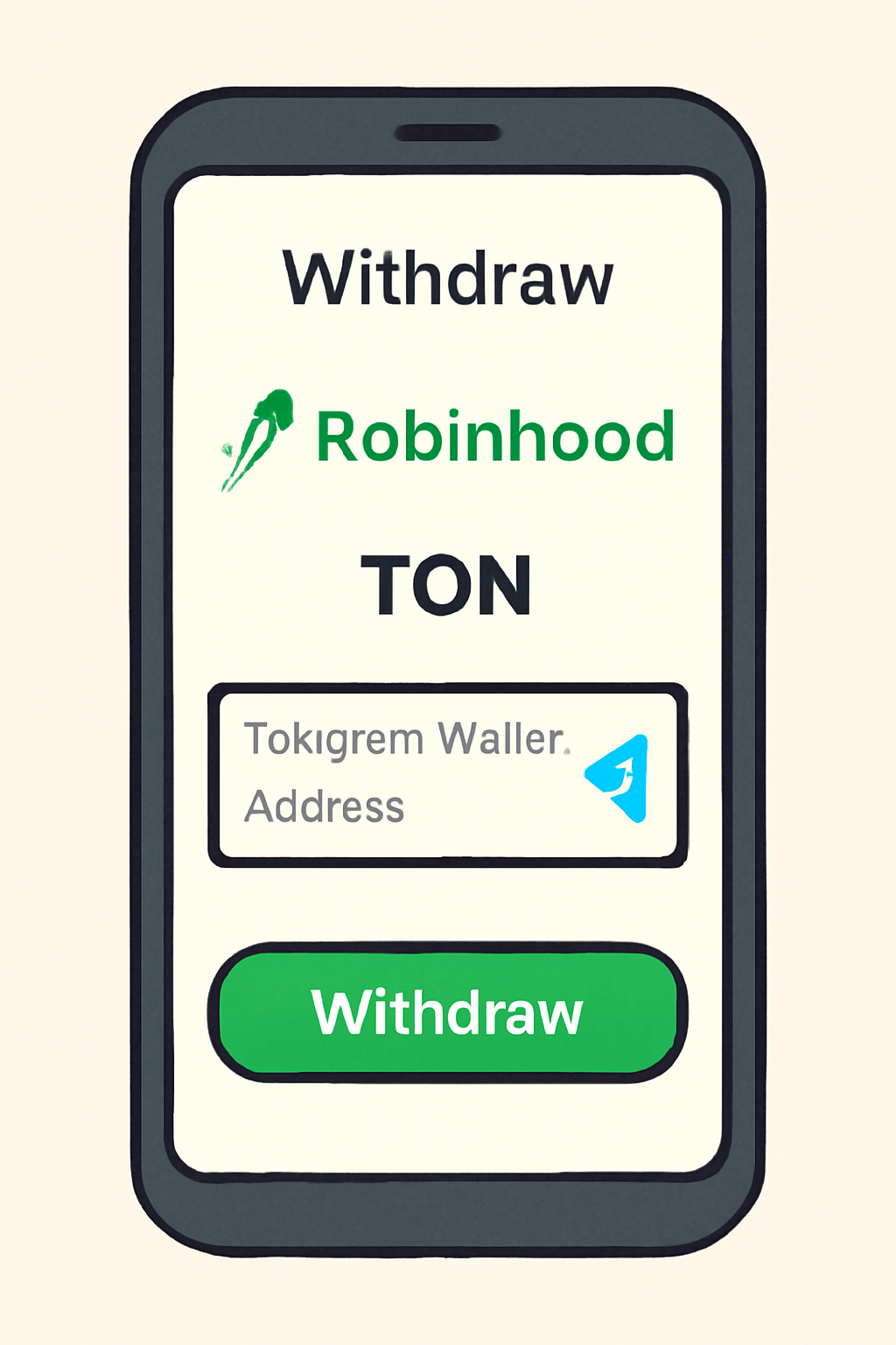 robinhood withdraw ton to telegram wallet address screen