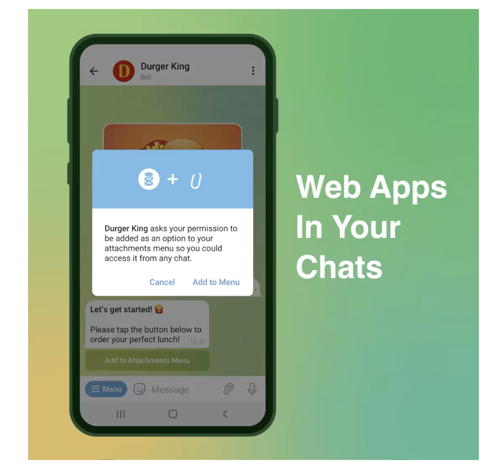 DeFi features inside Telegram Mini-App